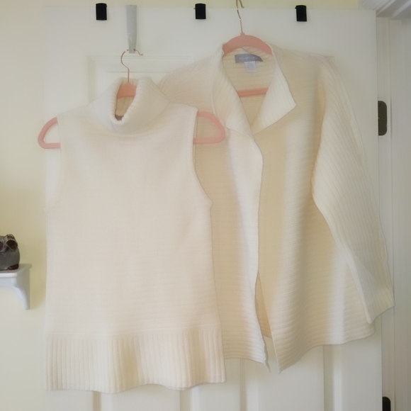 Modern Soul Wool Blend Twin-set Cream Small - Picture 2 of 16